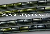 CHE769 15.5 inches 3*5mm tube plated hematite beads wholesale