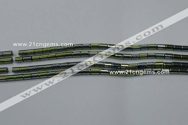 CHE769 15.5 inches 3*5mm tube plated hematite beads wholesale