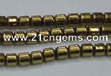 CHE776 15.5 inches 2*2mm drum plated hematite beads wholesale