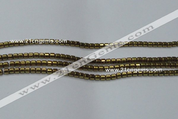 CHE776 15.5 inches 2*2mm drum plated hematite beads wholesale