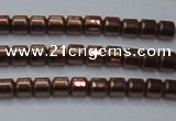 CHE777 15.5 inches 2*2mm drum plated hematite beads wholesale