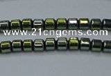 CHE779 15.5 inches 2*2mm drum plated hematite beads wholesale