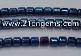 CHE781 15.5 inches 2*2mm drum plated hematite beads wholesale