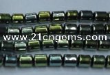 CHE789 15.5 inches 4*4.5mm drum plated hematite beads wholesale