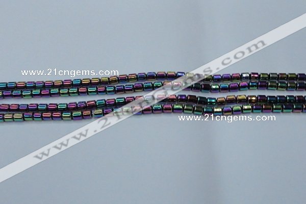 CHE790 15.5 inches 4*4.5mm drum plated hematite beads wholesale