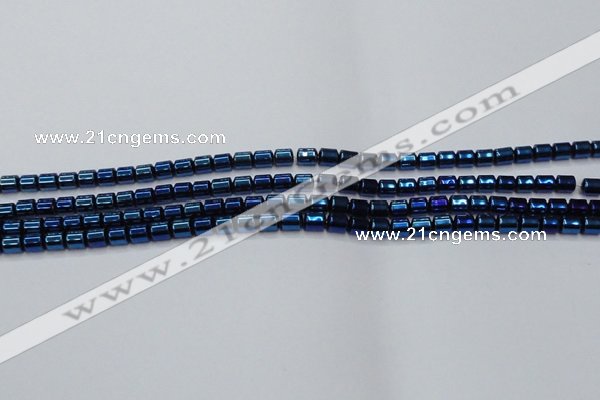 CHE791 15.5 inches 4*4.5mm drum plated hematite beads wholesale