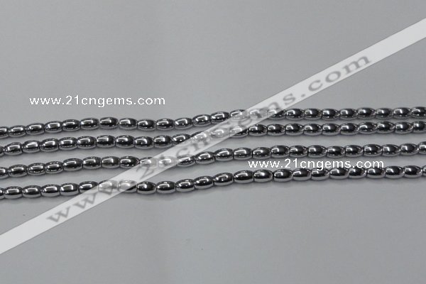 CHE793 15.5 inches 3*5mm rice plated hematite beads wholesale