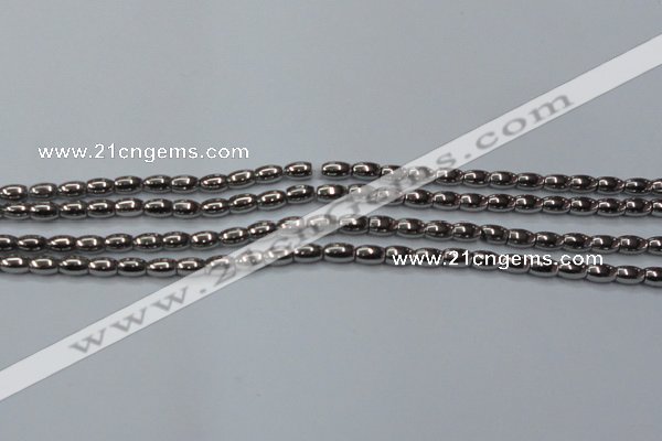 CHE794 15.5 inches 3*5mm rice plated hematite beads wholesale