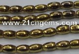 CHE795 15.5 inches 3*5mm rice plated hematite beads wholesale