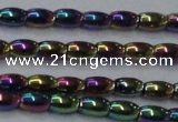 CHE796 15.5 inches 3*5mm rice plated hematite beads wholesale