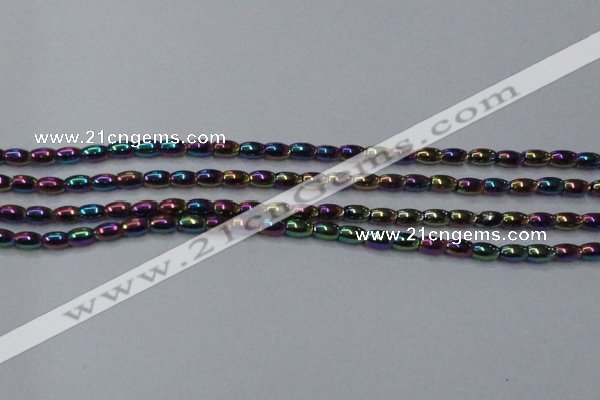CHE796 15.5 inches 3*5mm rice plated hematite beads wholesale