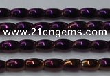 CHE797 15.5 inches 3*5mm rice plated hematite beads wholesale