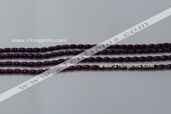 CHE797 15.5 inches 3*5mm rice plated hematite beads wholesale