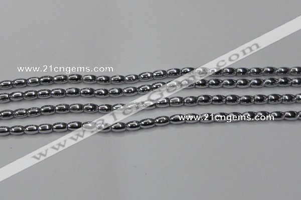 CHE801 15.5 inches 4*6mm rice plated hematite beads wholesale