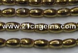 CHE803 15.5 inches 4*6mm rice plated hematite beads wholesale