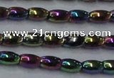 CHE804 15.5 inches 4*6mm rice plated hematite beads wholesale