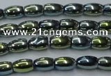 CHE806 15.5 inches 4*6mm rice plated hematite beads wholesale