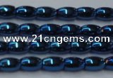 CHE807 15.5 inches 4*6mm rice plated hematite beads wholesale