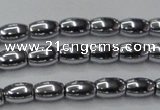 CHE809 15.5 inches 5*8mm rice plated hematite beads wholesale