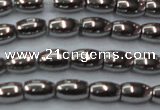 CHE810 15.5 inches 5*8mm rice plated hematite beads wholesale