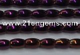 CHE813 15.5 inches 5*8mm rice plated hematite beads wholesale