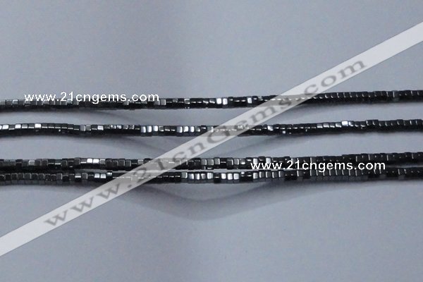 CHE822 15.5 inches 4*4mm hexagon hematite beads wholesale