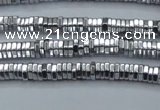 CHE825 15.5 inches 1*2mm hexagon plated hematite beads wholesale