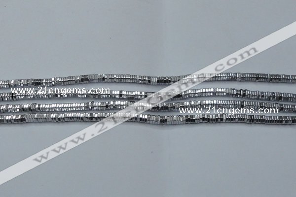 CHE825 15.5 inches 1*2mm hexagon plated hematite beads wholesale