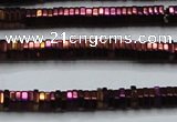 CHE829 15.5 inches 1*2mm hexagon plated hematite beads wholesale