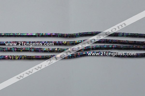 CHE830 15.5 inches 1*2mm hexagon plated hematite beads wholesale