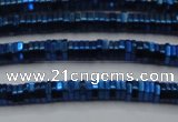 CHE831 15.5 inches 1*2mm hexagon plated hematite beads wholesale