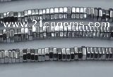 CHE833 15.5 inches 1*3mm hexagon plated hematite beads wholesale