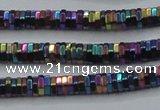 CHE846 15.5 inches 1*4mm hexagon plated hematite beads wholesale