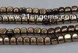 CHE854 15.5 inches 2*2mm dice platedhematite beads wholesale