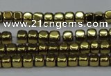 CHE856 15.5 inches 2*2mm dice platedhematite beads wholesale