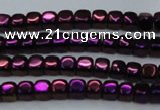 CHE861 15.5 inches 3*3mm dice platedhematite beads wholesale