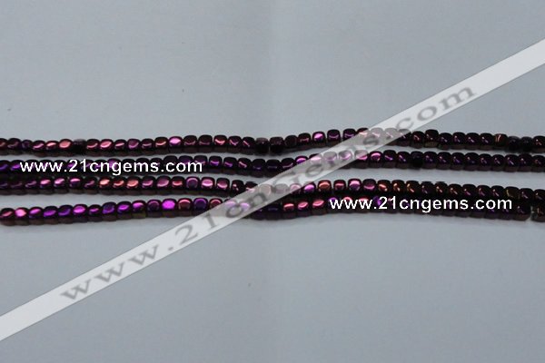 CHE861 15.5 inches 3*3mm dice platedhematite beads wholesale