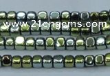 CHE863 15.5 inches 3*3mm dice platedhematite beads wholesale