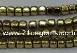 CHE864 15.5 inches 3*3mm dice platedhematite beads wholesale