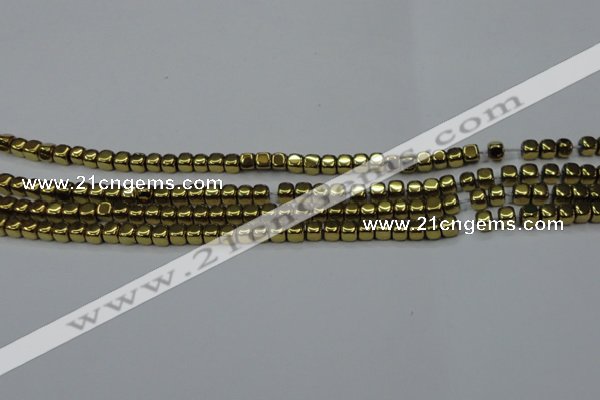 CHE864 15.5 inches 3*3mm dice platedhematite beads wholesale