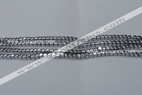 CHE866 15.5 inches 4*4mm dice platedhematite beads wholesale