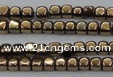 CHE867 15.5 inches 4*4mm dice platedhematite beads wholesale