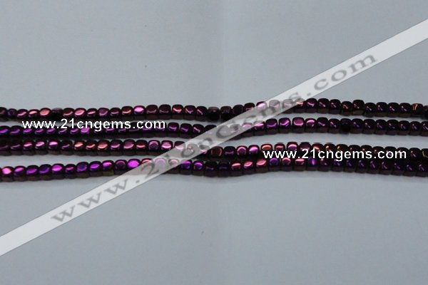 CHE870 15.5 inches 4*4mm dice platedhematite beads wholesale