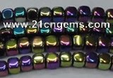 CHE871 15.5 inches 4*4mm dice platedhematite beads wholesale