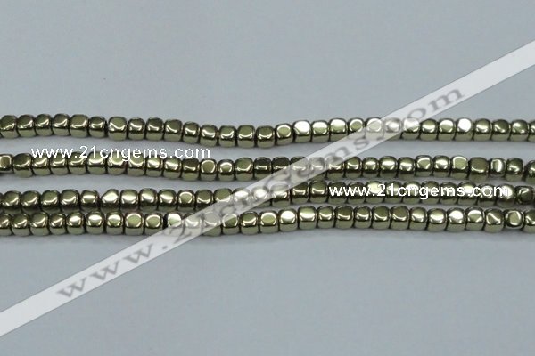 CHE875 15.5 inches 2*2mm dice plated hematite beads wholesale