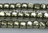 CHE876 15.5 inches 3*3mm dice plated hematite beads wholesale