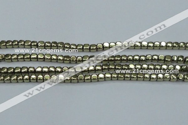 CHE876 15.5 inches 3*3mm dice plated hematite beads wholesale