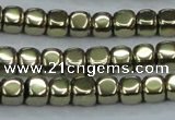 CHE877 15.5 inches 4*4mm dice plated hematite beads wholesale