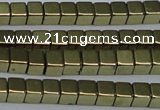 CHE879 15.5 inches 2*2mm cube plated hematite beads wholesale