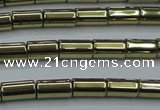 CHE883 15.5 inches 3*5mm tube plated hematite beads wholesale